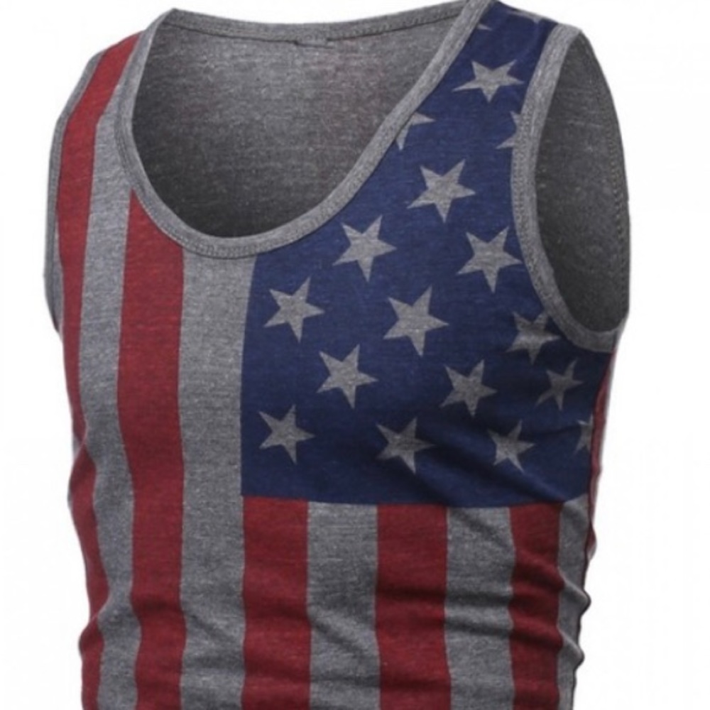 Men's American Flag Tank Top Fitted